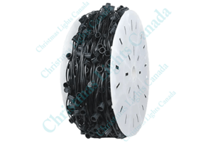C9 and G30 - SOCKET CABLE , 500 ft , BLACK-12″ SPACING – CSA/CUL Certified and Commercial Grade Wholesale Christmas Lights